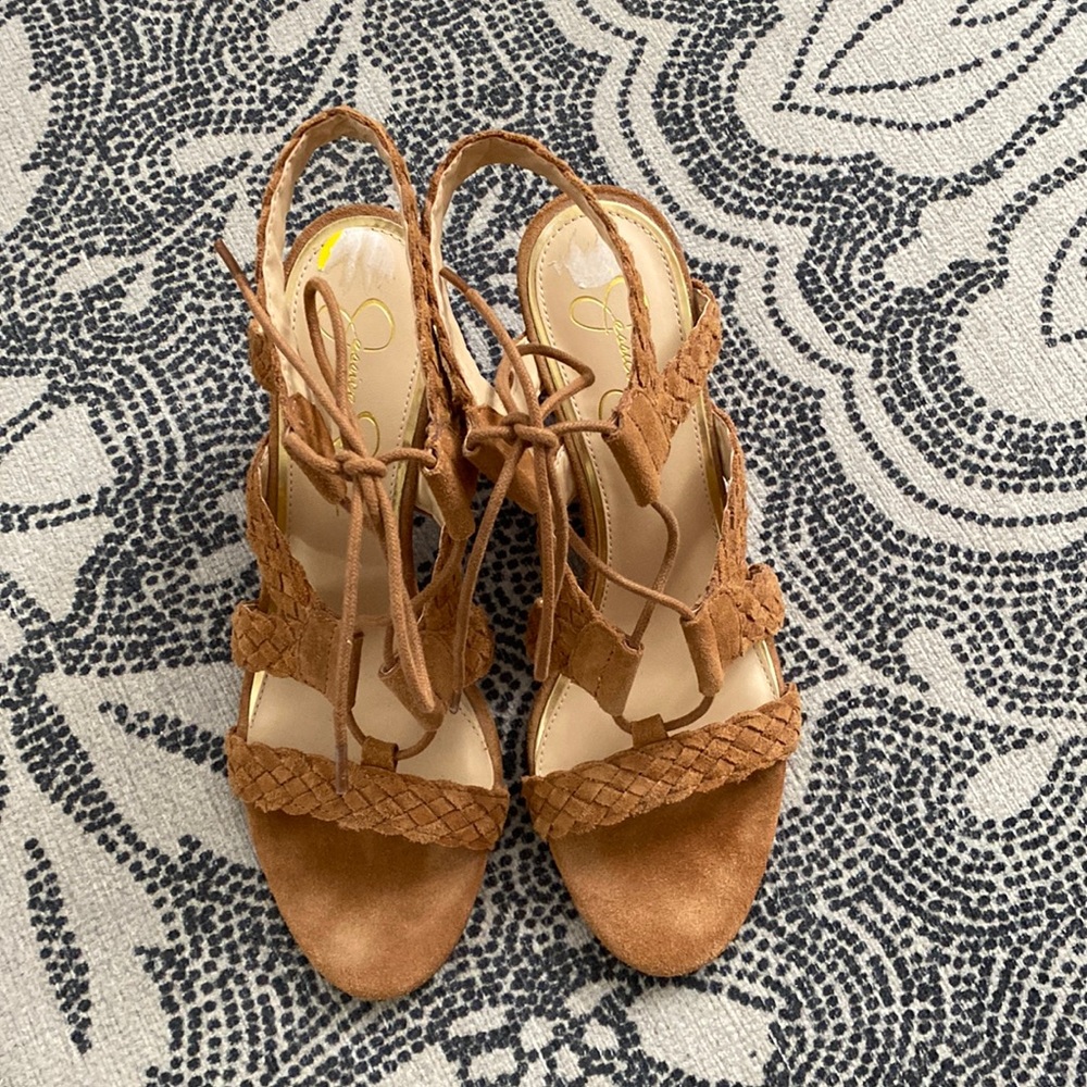 Jessica Simpson tan suede sandals